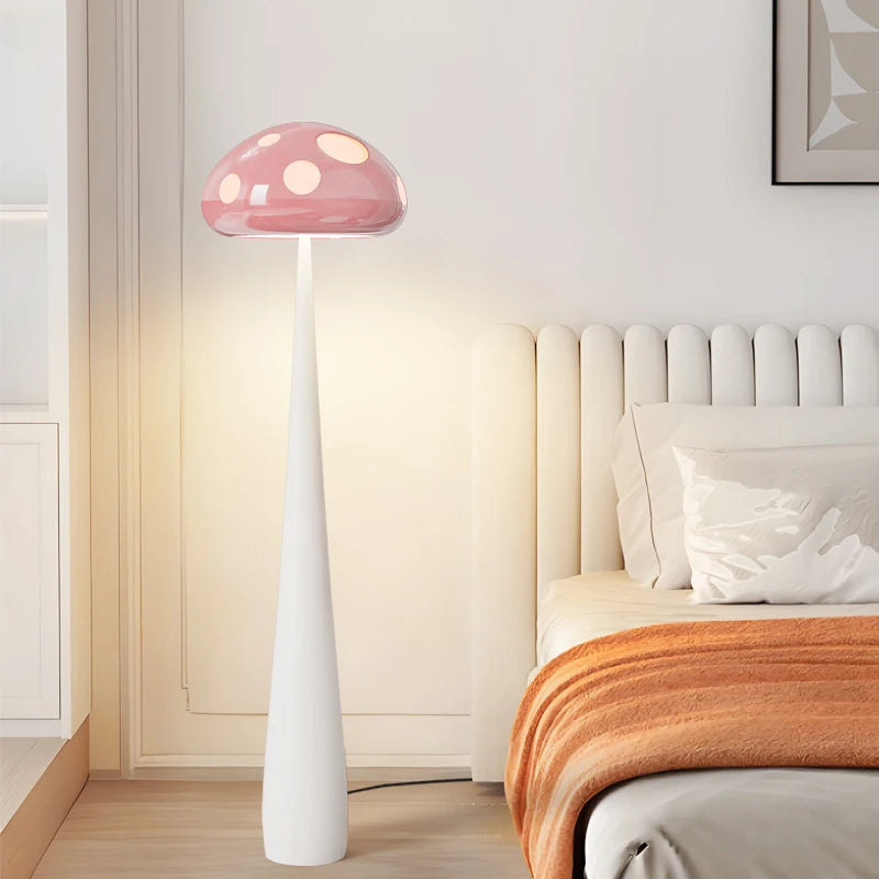 2025 New Floor Lamp Living Room Sofa Side Atmosphere Mushroom Floor Lamp Bedroom Bed Cute Cream Wind Dopamine Children