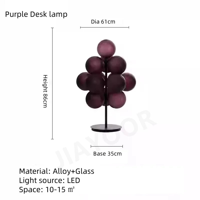 Modern Living Room Floor Lamp Sofa Side Standing Lamp Creative Design Grape Glass Lamp Bedroom Bedside Lamp Desk Lamp LED Light