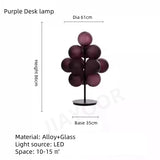 Modern Living Room Floor Lamp Sofa Side Standing Lamp Creative Design Grape Glass Lamp Bedroom Bedside Lamp Desk Lamp LED Light