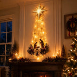 Wall Mounted Lighted Wall Decoration Warm White Lights Snow Trail Shape Light-emitting Birth Scene Wall Decoration