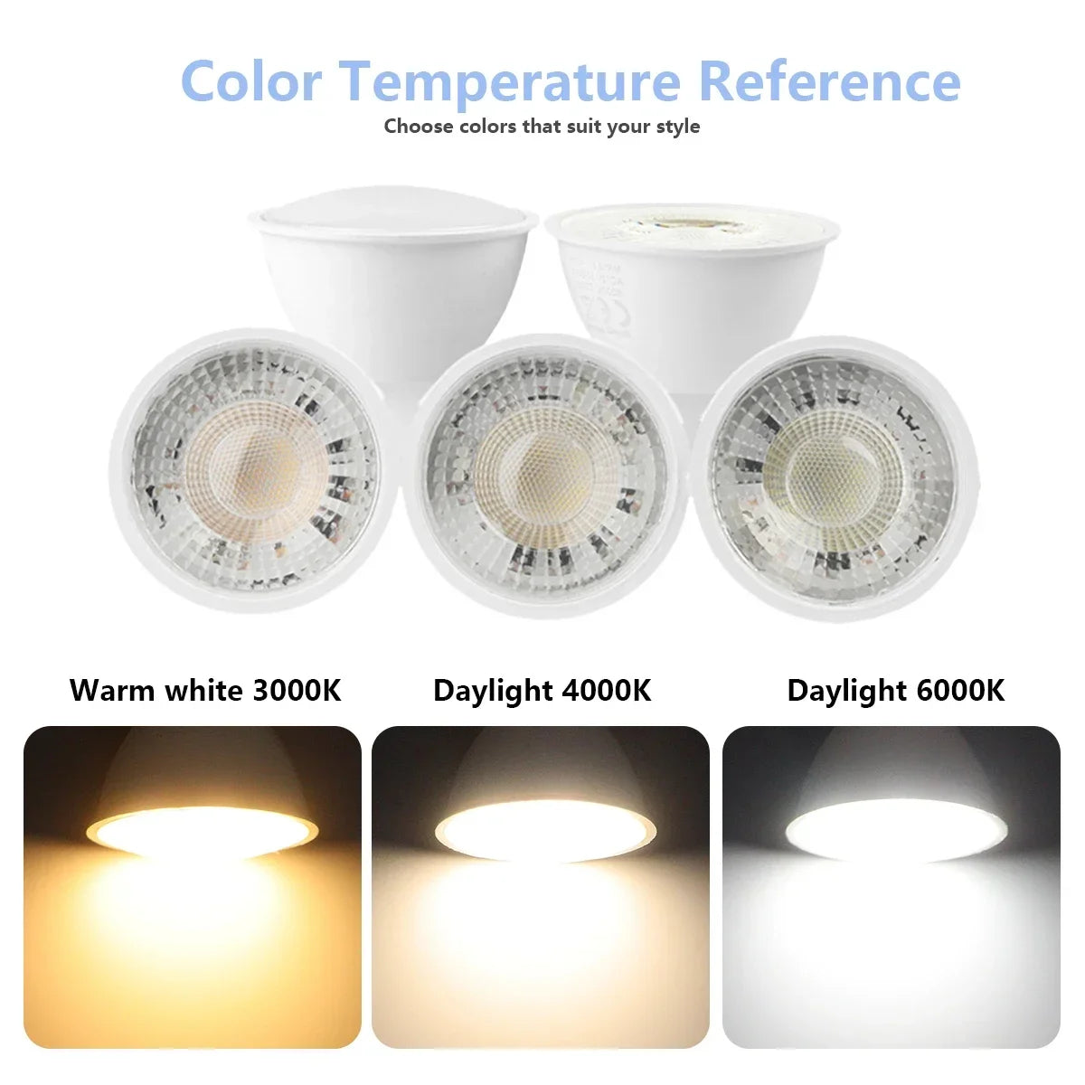 3pcs AC220V 120V No Flicker GU10 Spot lights 5W 6W 7W 8W 9W LED Bulb GU10 Replace 50w halogen lamp for home Lighting derection