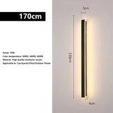 Modern Waterproof Outdoor Wall Lamp LED Long Line Lamp IP65 Aluminum Wall Light Garden Villa Porch Wall Light DC24V AC85V-265V