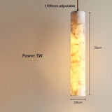 Spanish Marble Pendant Light Luxury Natural Veins Stone Copper Suspension Luminaire for Dining Kitchen Bar Bedside Hanging Lamp