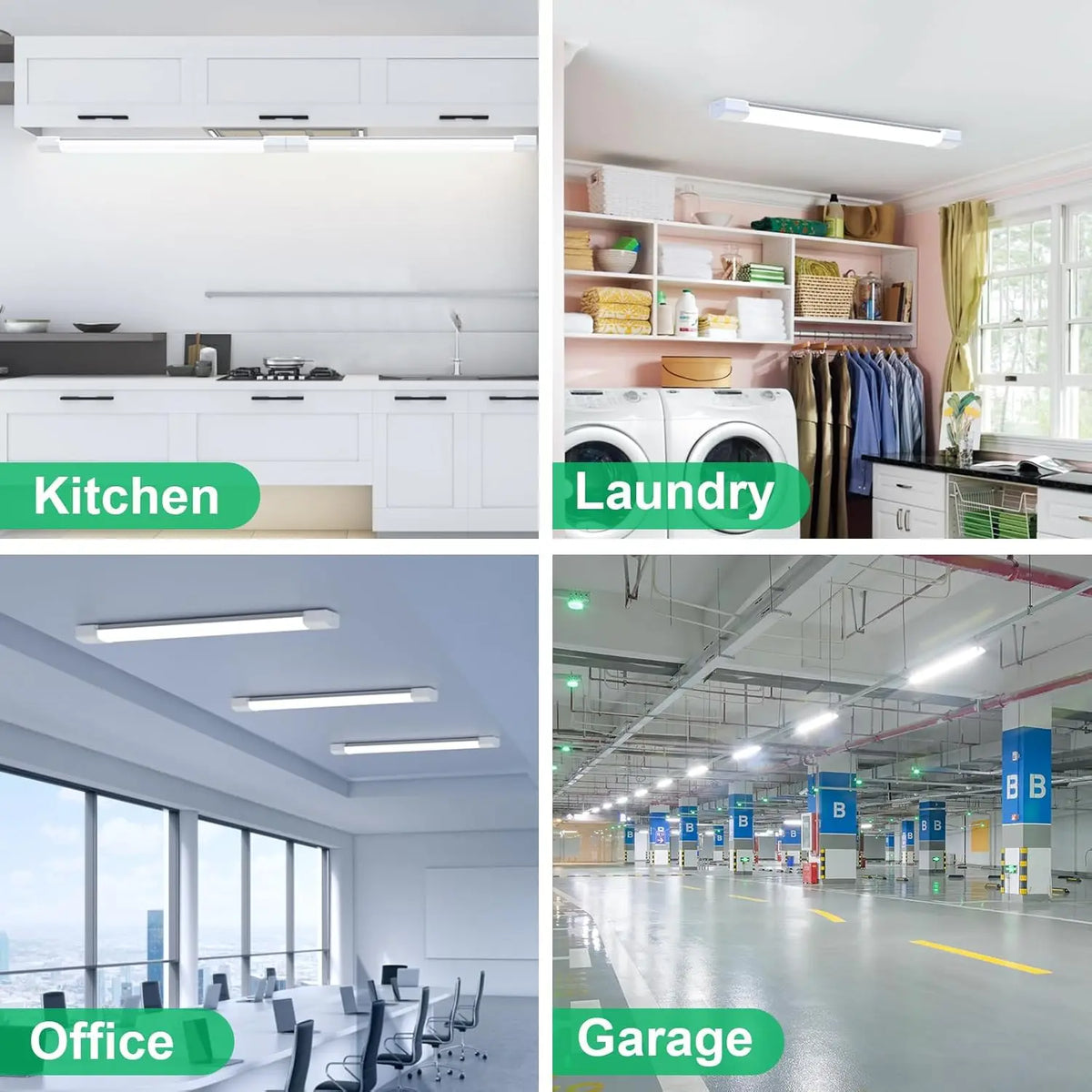 Plug In Ceiling Light 4Ft Linkable 36W 5000K Led Shop Lights For Workshop Garage, Plug In Light With No/Off Switch, 4500Lm Tube