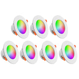 Tuya Smart WiFi 10W RGBCW LED Recessed Downlight (2700K-6500K) - App Dimmable Color-Changing & Tunable White Ceiling Spotlight Compatible with Alexa & Google Home