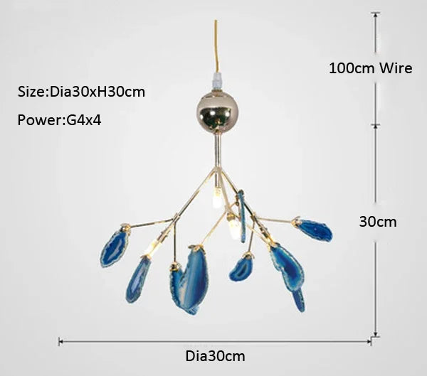 LED Agate Chandelier Modern Firefly Chandelier Living Room Bedroom Flower  Bedroom Kitchen Indoor Tree Branch Pendant Light