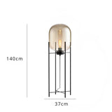 Nordic Minimalist Smoke Gray Glass Led Floor Lamp Designer Bedroom Bedside Table Light High-end Living Room Decoration Lighting