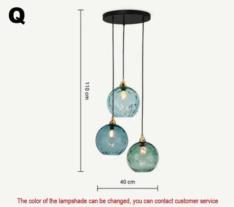 Designer  Stained Glass Chandelier For Living Room Restaurant Classical  Color Hanging Lamp Fixture Bedroom