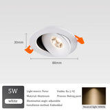 360° Rotating LED Recessed Downlight - 15W/20W/25W Dimmable COB Spotlight