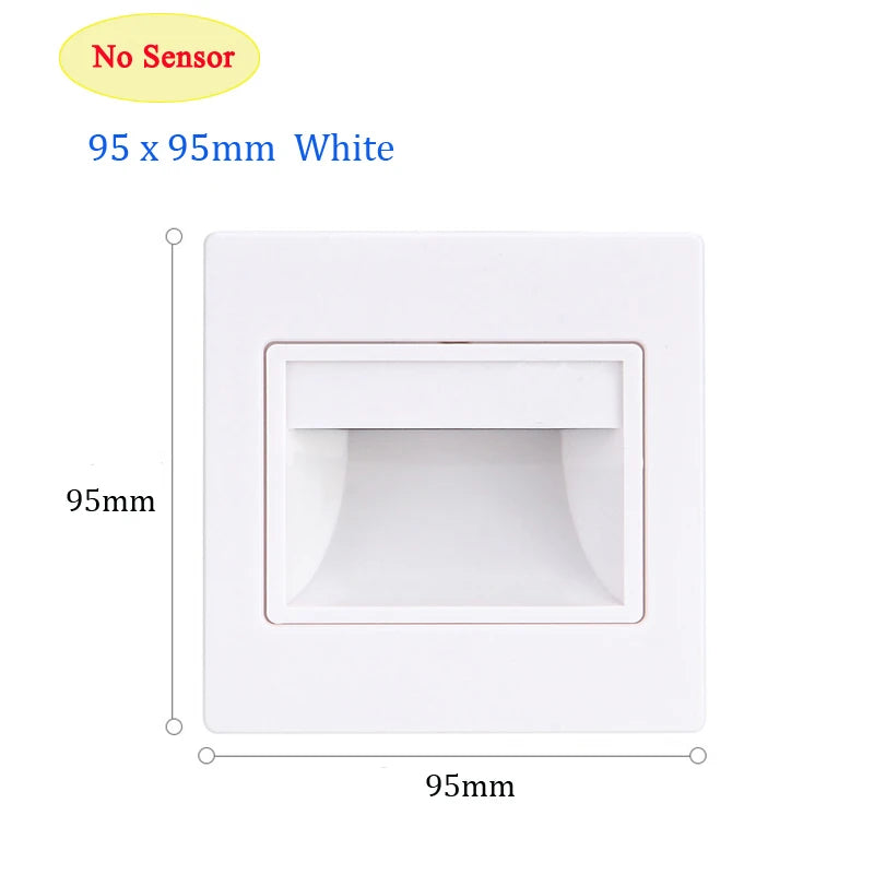 Night Foyer Intelligent Lamp PIR Motion Detector Sensor COB LED Stair Light Recessed Step Ladder Kitchen Foyer Wall Footlight