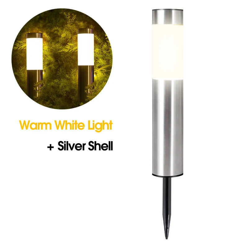 Solar Garden Light Solar Stainless Steel Garden Path Light Outdoor Landscape Light Gate Column Patio Yard Driveway Lawn Light