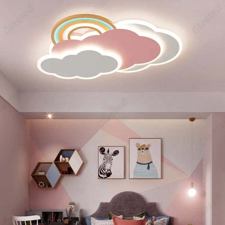 European-style Modern Minimalist LED Cloud Ceiling Lamp Children's Room Warm and Romantic Decorative Lighting