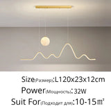 Modern Minimalist Moon Pendant Light with Adjustable Cords Indoor Decor Lamp for Dining Tables Bar Counters and Living Rooms