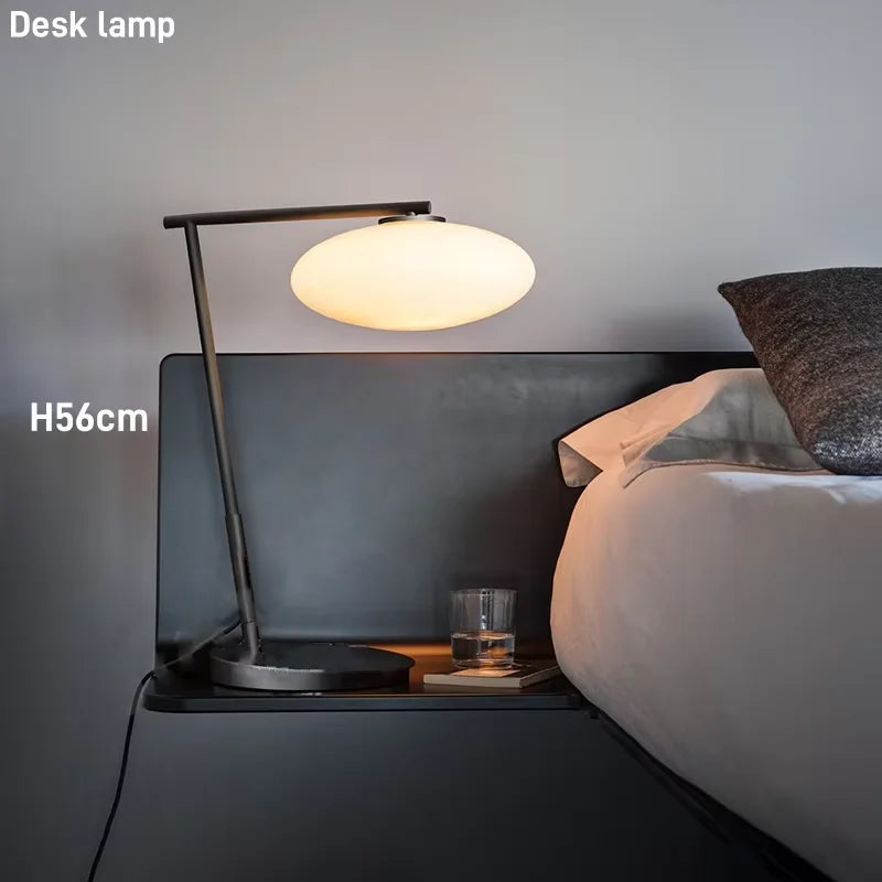 European Creative Minimalist White Glass LED Floor Lamp,Vertical Multi-head Metal Frame Bedside Living Dining Home Decoration