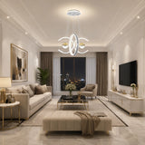 Modern three-color LED pendant lights paired with acrylic creative ring-shaped pendant lights, luxurious ceiling lights, suitable for living rooms, dining rooms, and bedrooms.