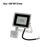 LED Floodlight PIR Motion Sensor White IP66 AC220V Exterior Projector Spotlight SMD2835 Outdoor Lighting Floor Lamp