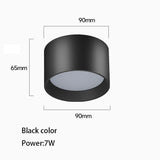 Led Downlight Surface Mounted Down Light Round Aluminum Ceiling Lamp White Black No Opening Spot For Living Room Bedroom Home
