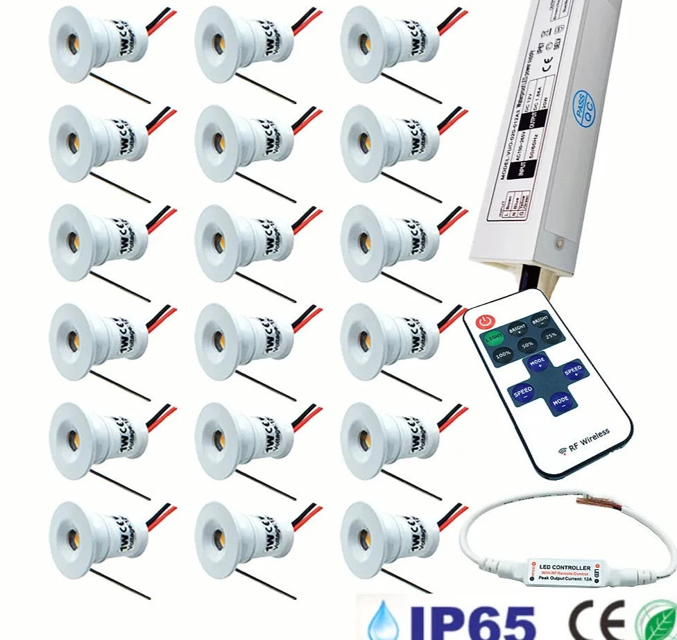 Mini Downlights Led 12V with Remote Control 1W Spotlight Led Dimmable ...