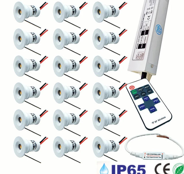 Mini Downlights Led 12V with Remote Control 1W Spotlight Led Dimmable Stairs Cabinet Lights 220V Recessed Spot Ceiling Lighting