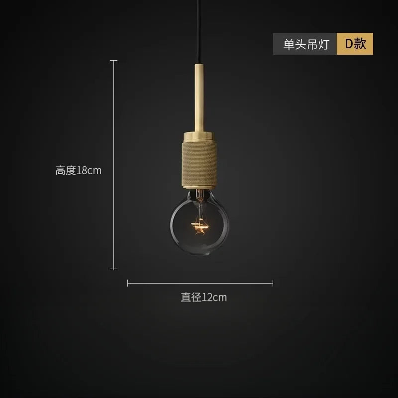 American-Style Retro Minimalist Hallway Foyer Pendant Light, Loft Industrial Style, Suitable for Restaurant, Bar, Clothing Store, Café, Single-Head Decorative Light, Light Luxury Bedside Small Pendant Lamp