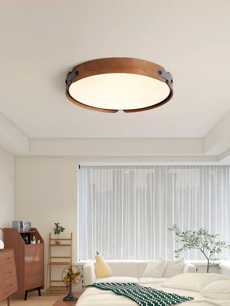 Ceiling Lamps Japanese Creative Walnut Bedroom Lamp Modern Lamp Round Room Lamp Main Bedroom Restaurant Nordic Lamp