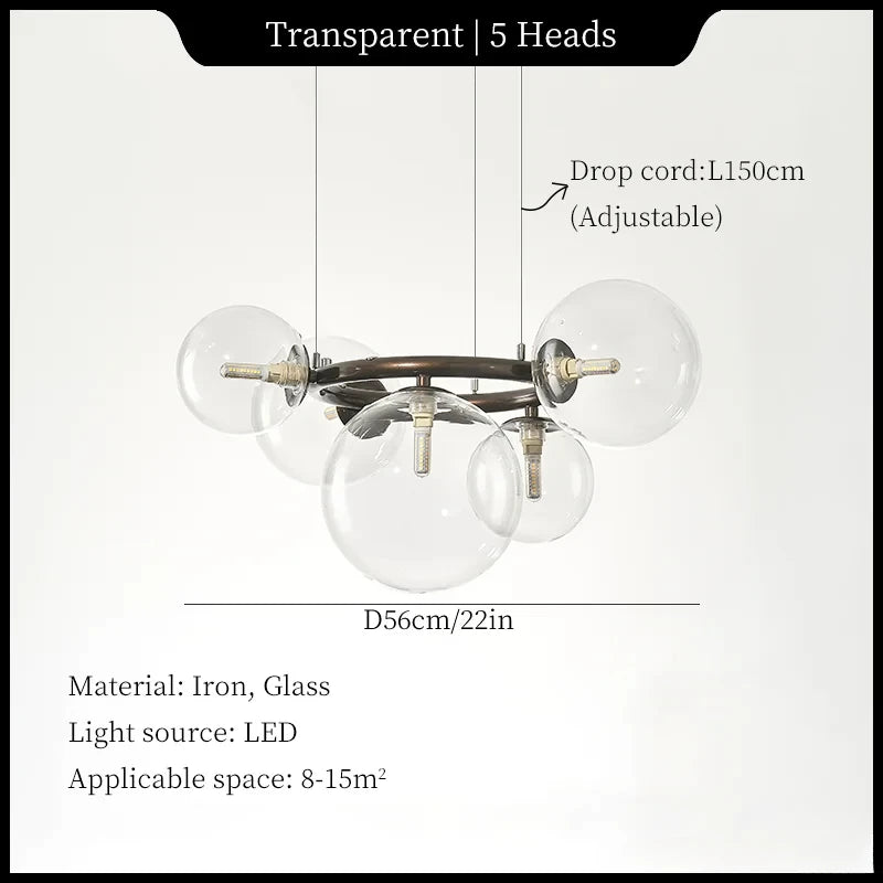 Postmodern Nordic Designer Creative Pendant Lights Art Living Room Bedroom Restaurant Magic Beans Multi-color Glass Chandelier