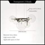 Postmodern Nordic Designer Creative Pendant Lights Art Living Room Bedroom Restaurant Magic Beans Multi-color Glass Chandelier