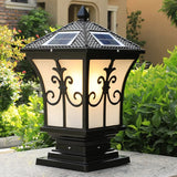 3-Color Adjustable Outdoor Solar Pillar Lamp - Waterproof Round Gate Light
