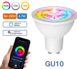  ZigBee GU10 WIFI Smart LED Bulbs RGB C+W White 5W Dimmable Lamps Smart Life APP Control Light Bulbs Work Alexa/Google