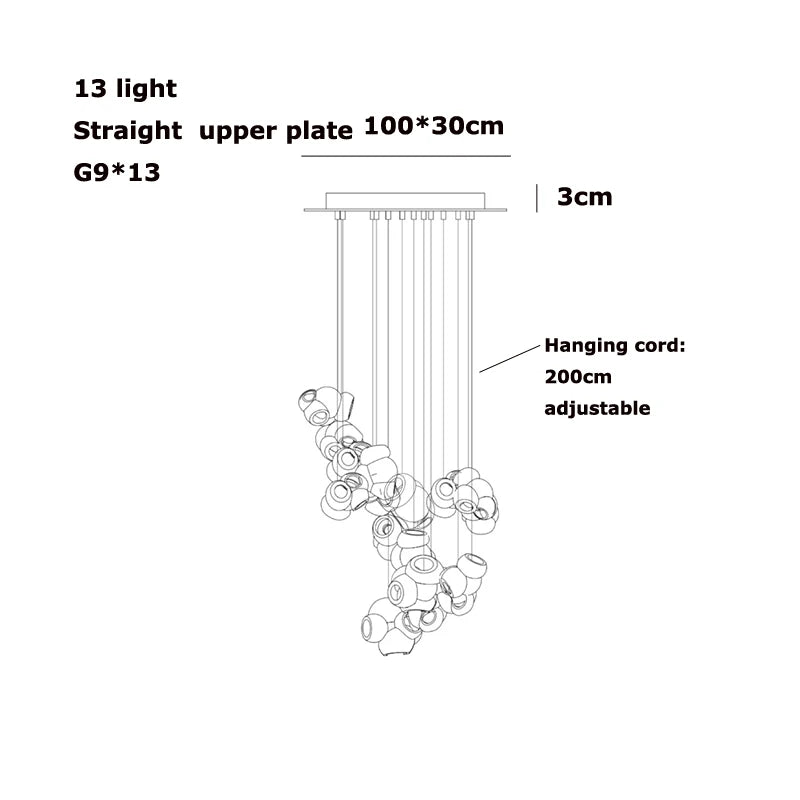 2026 New Trend Home Decoration Geometric Glass G9 LED Chandelier Lighting Lustre Para Sala Estar For Living Room Dinning Room