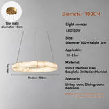 Imitation Marble Circular Resin Pendant Light - Modern Hanging Ceiling Lamp Fixture for Living Room, Bedroom & Home Decor