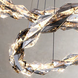 Chrome Modern Crystal Chandelier - Luxury LED Hanging Light for Living Room