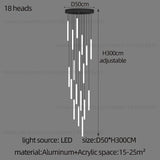 Minimalist Chandelier LED Stair Strip Lamp Duplex Building Interior Lighting Lamps Modern Dining Table Living Room Pendant Light
