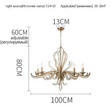American Retro Crystal Chandeliers French Creative Candle Design Led Lamp for Bedroom Living Room Study Pendant Lighting