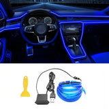 5M Car Interior LED Strip Light - Neon EL Wiring Decorative Lamp for Auto
