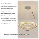 Luxury Design Gold Crystal LED Chandelier K9 Crystal Dimmable Pendant Light for Living Room Bedroom Hotel Villa Decor