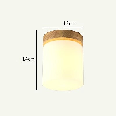 Nordic LED Ceiling Lamp Modern Wood Lights Glass Lamp shape Corridor Aisle Entrance Balcony Ceiling Light Cube Cylinder Luminaire