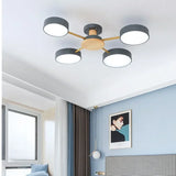 Nordic Creative Macaron Log LED Ceiling Light Bedroom Living Room Chandelie Modern Villa Restaurant Interior Lighting Decoration