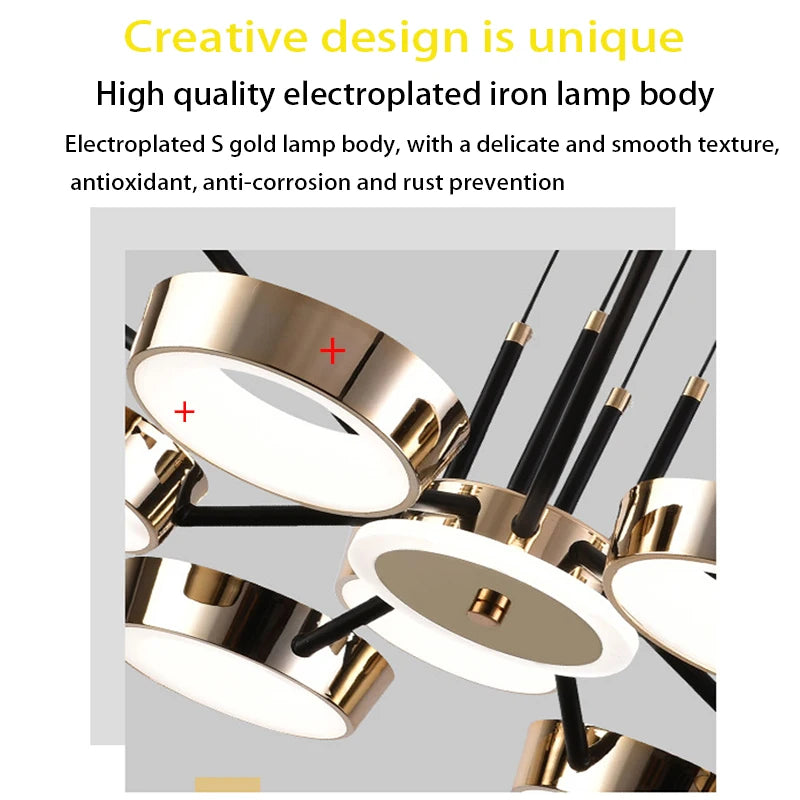 Modern chandelier bedroom living room led pendant light kitchen dining room lighting height adjustable ceiling chandelier