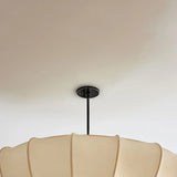 Nordic Japanese Wabi-Sabi Paper Umbrella Fabric Chandelier - French Retro Ceiling Pendant Light Fixture for Bedroom, Living Room & Home Decor