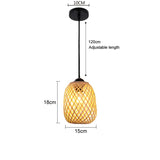 Bamboo Pendant Lamp Hand Knitted Chinese Style Weaving Hanging Lamps 18/19/30cm Restaurant Home Decor Lighting Fixtures