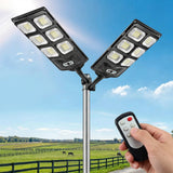 Solar Outdoor Street Light IP65 Waterproof - Wall-Mounted LED Motion Sensor Floodlight with Remote Control & Dusk-to-Dawn Auto Sensor