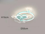 Nordic Ceiling Fan Lamp for Bedroom Kids Room Stylish Decor with Tiny LED Spotlights Ideal for Nursery and Children's