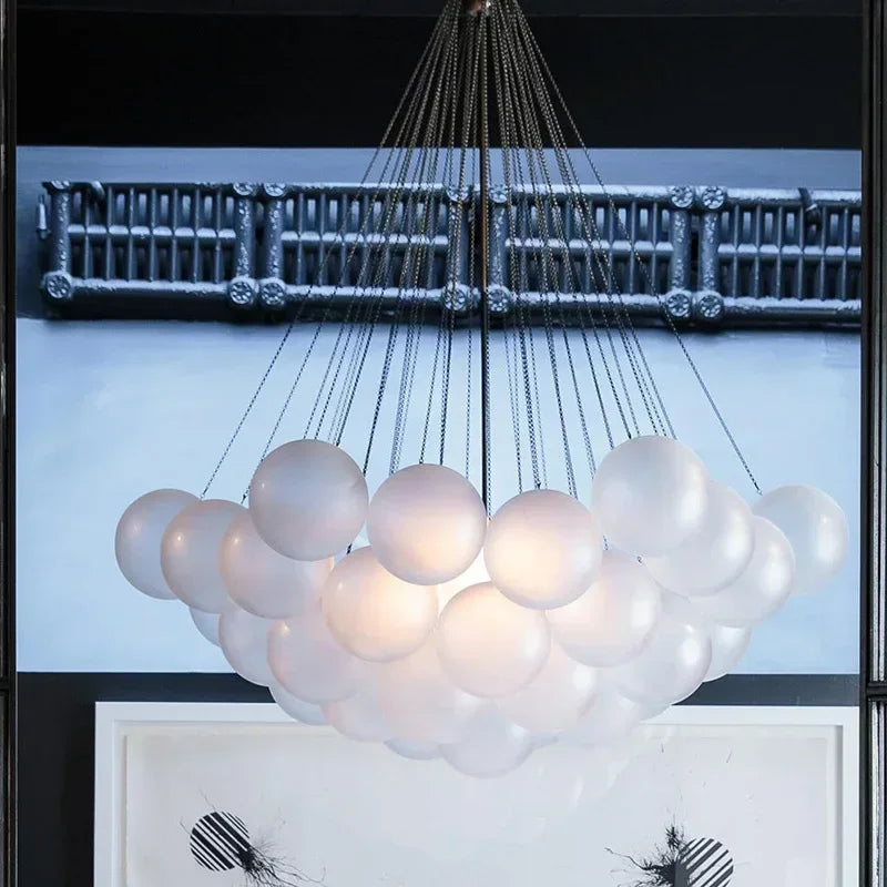 Modern Glass Balls Chandeliers Black/Gold Dining Living Room Bedroom Cafes Hall Home Decor Pendant Light Indoor Lustre Luminaire