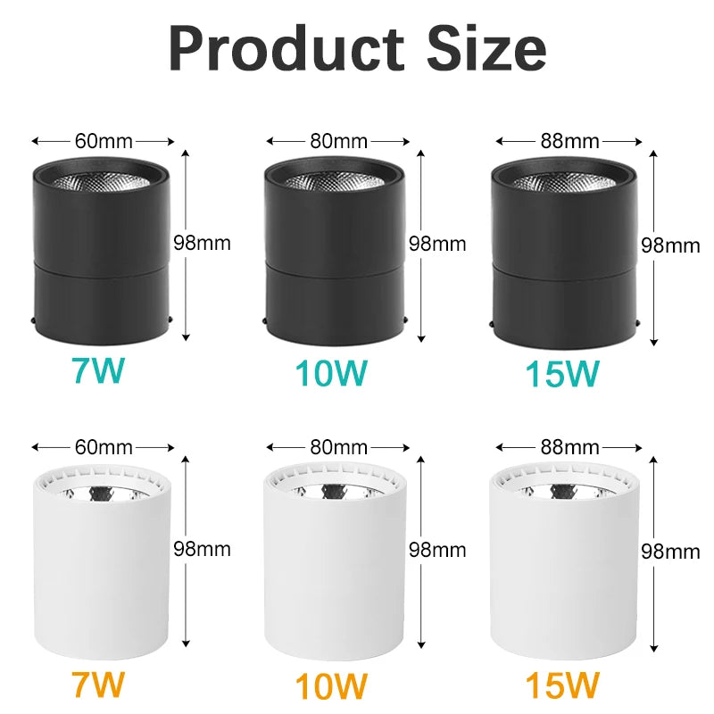 Spot Led Downlight 220V Ceiling Lamp Foldable Spotlights for Living Room Bathroom Led Ceiling Light Surface Mounted Down Lights