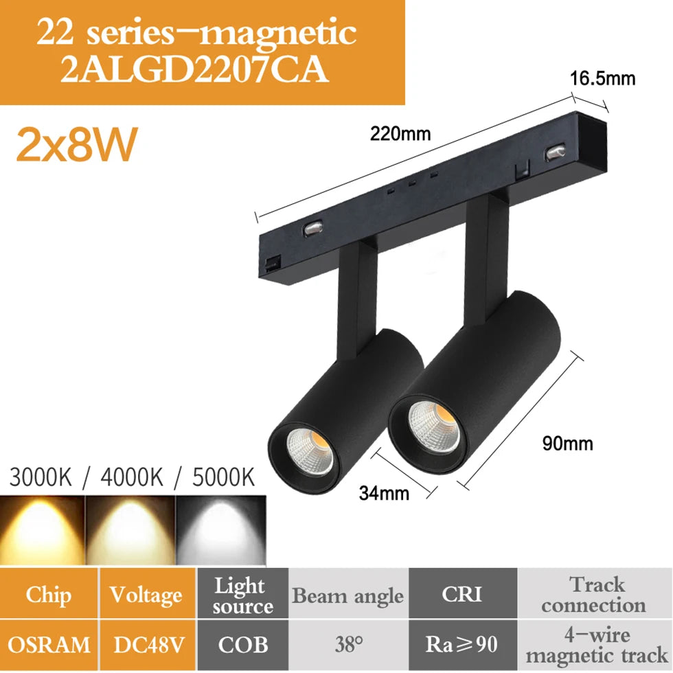 Smart Zigbee Magnetic Track Lighting - 48V Tuya Dimmable LED System
