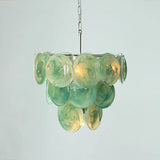 Modern Murano Glass Disc Chandelier Metal Gold Silver Dimmable Ceilings Lustre for Restaurant Hotel Bedroom
