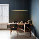 Walnut Wood Linear LED Pendant Light Fixture Dinning Room Light Island Lights for Dining Room Kitchen Island Pool Table