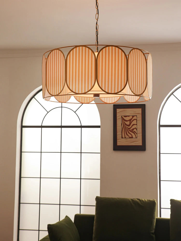 Classical Hanging Chandelier Light Fixture Chinese Cloth Pendant Lamp for Dining Room Kitchen Living Room Bedroom