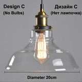 Clear Gray Amber Colour Vintage Pendant Lights Dining Glass Hanging Lamp Russia Loft Luminaire Modern Bedroom Light Fixture